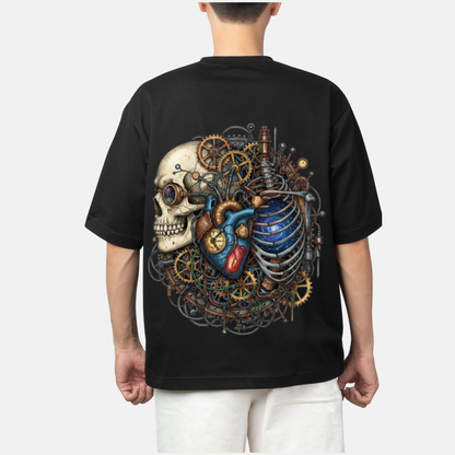 Eternal Mechanics Steampunk Skull Heart T-shirt for Unique Style - D O U T A I N E
