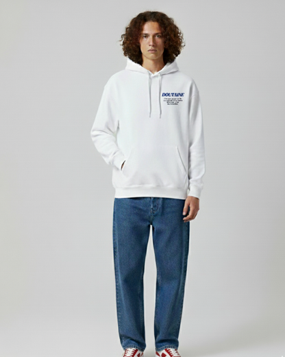 DOUTAINE-White Hoodie For Men's & Women's - D O U T A I N E