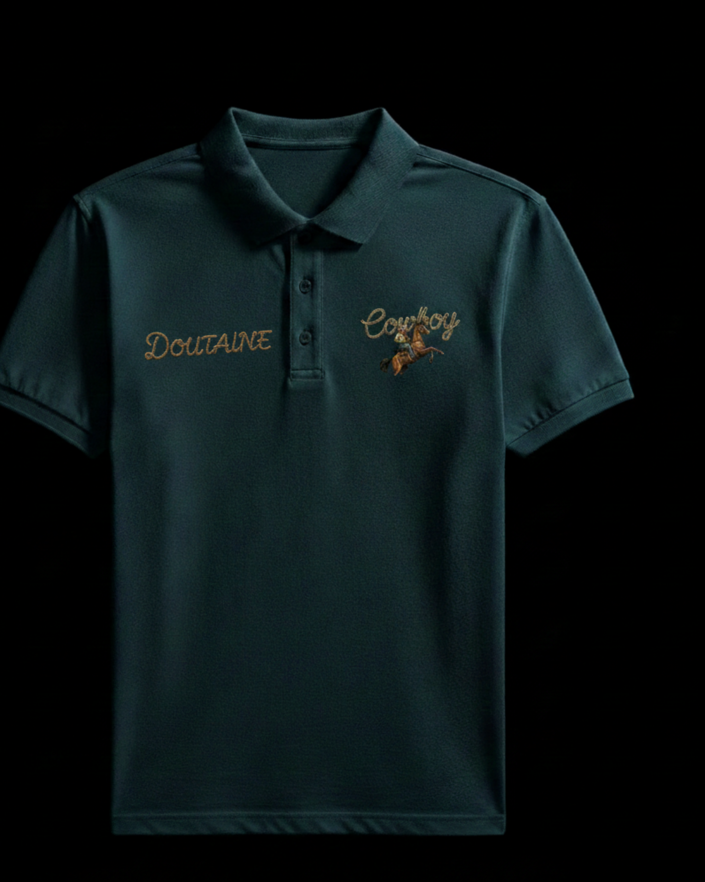 Doutaine Cowboy Embroidered Polo T-shirt