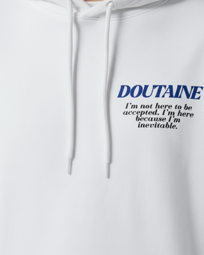 DOUTAINE-White Hoodie For Men's & Women's - D O U T A I N E