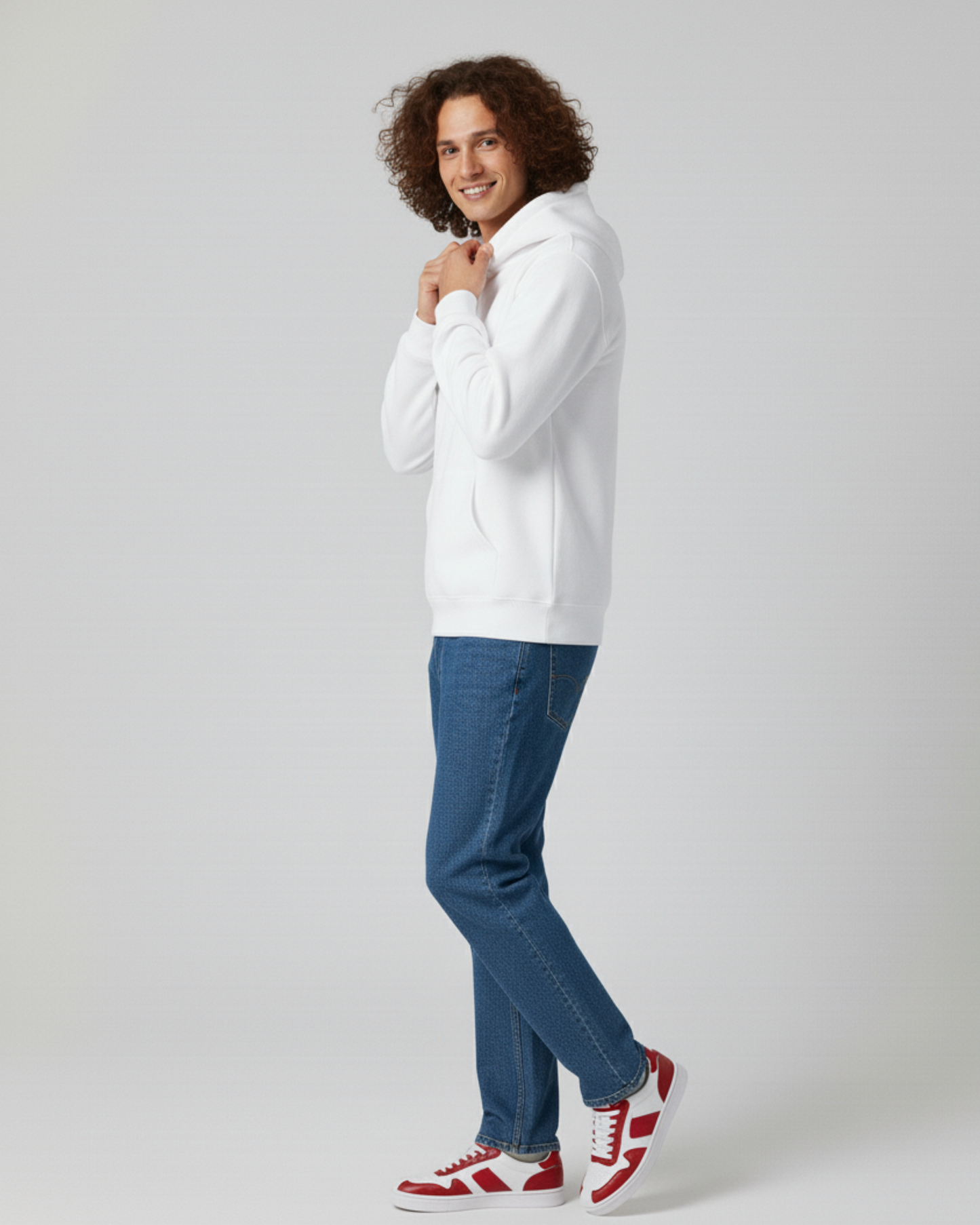 DOUTAINE-White Hoodie For Men's & Women's - D O U T A I N E