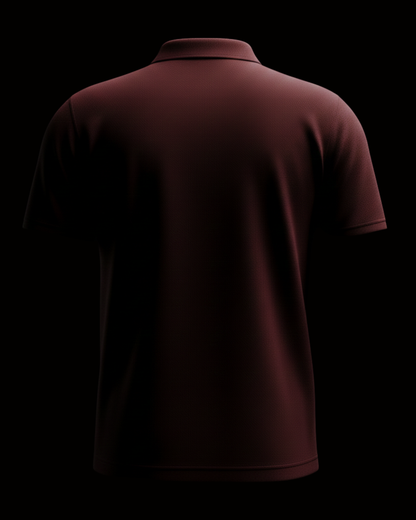 Heritage Ox Art Polo T-Shirt – Maroon Airtex Cotton