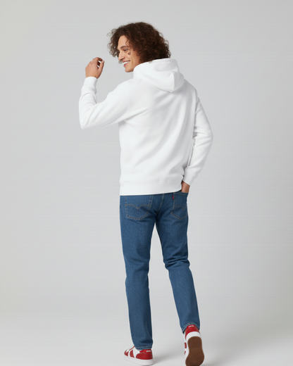 DOUTAINE-White Hoodie For Men's & Women's - D O U T A I N E