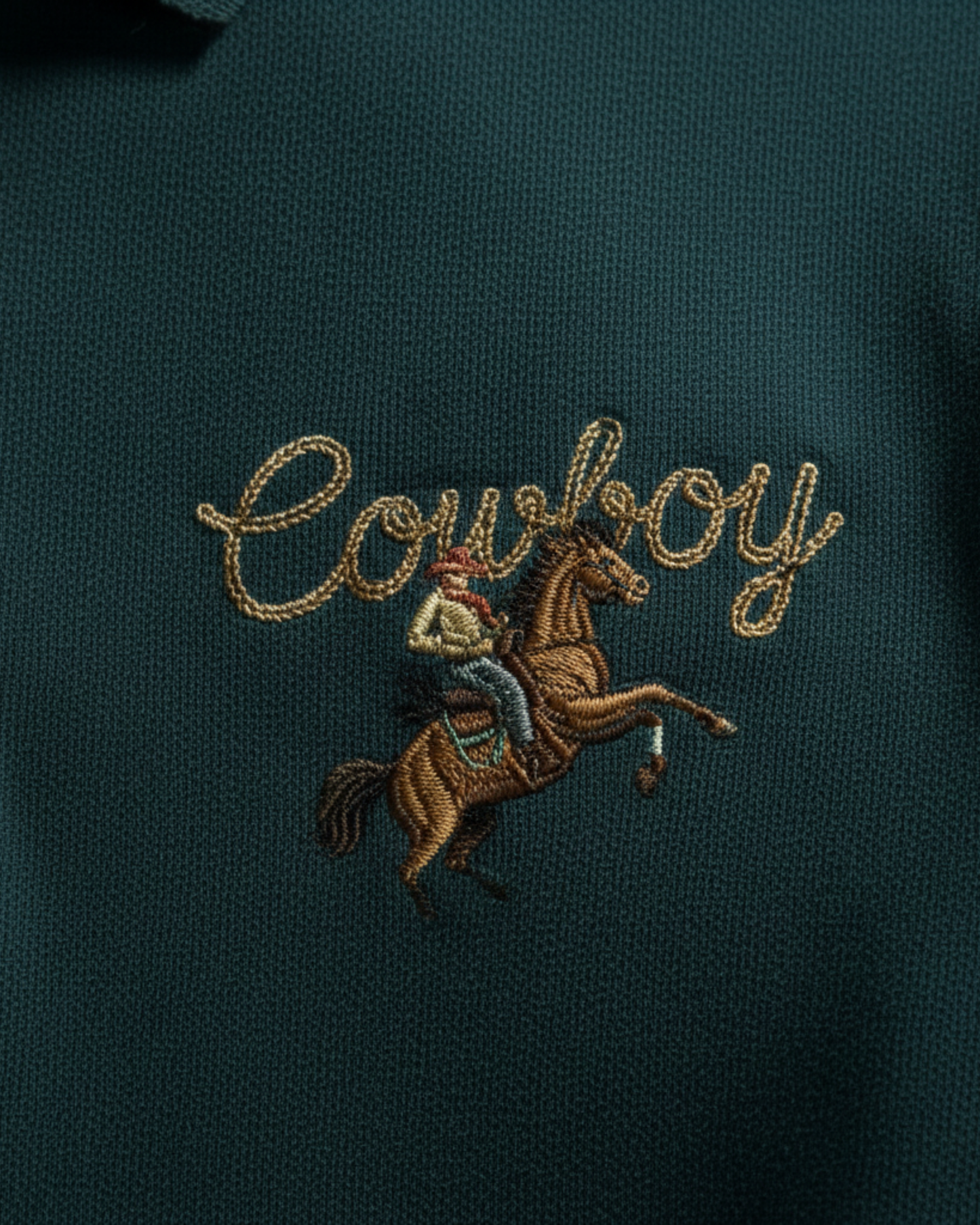 Doutaine Cowboy Embroidered Polo T-shirt