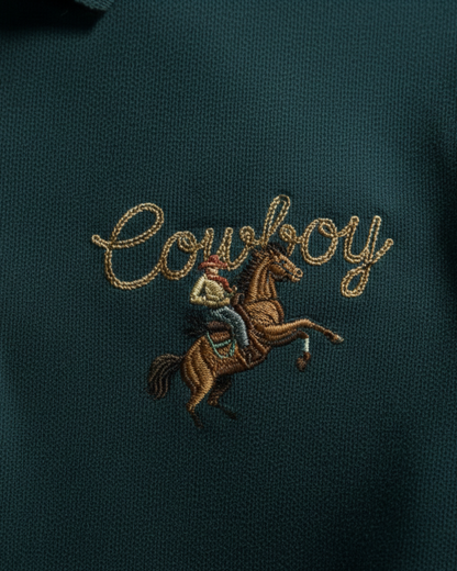 Doutaine Cowboy Embroidered Polo T-shirt