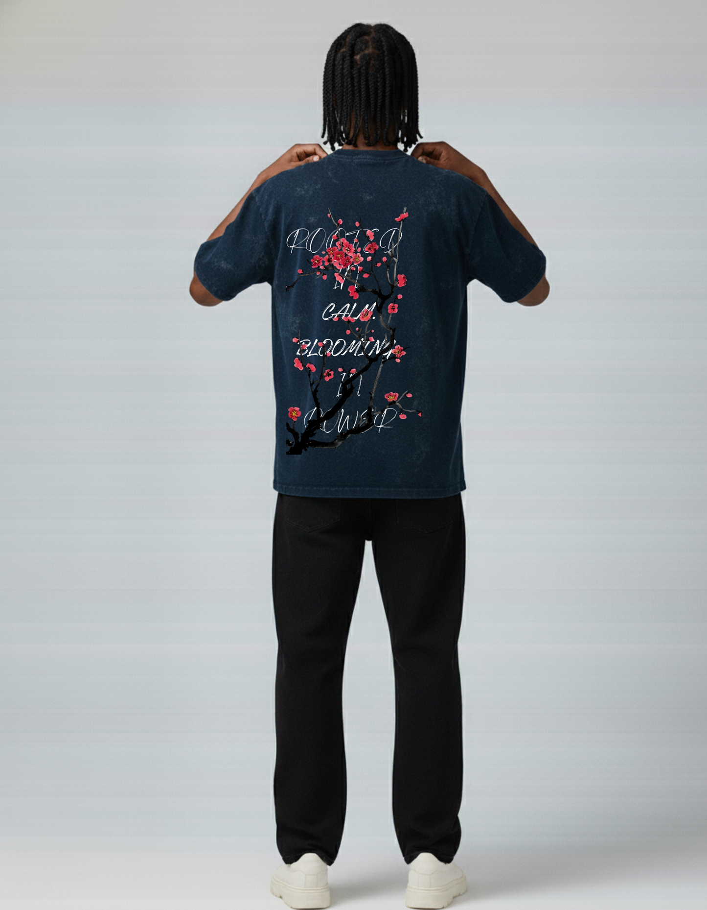 Zen Bloom-Acid Wash Oversized T-shirt - D O U T A I N E