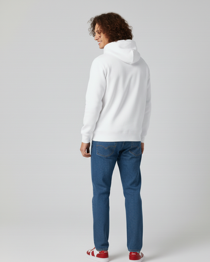DOUTAINE-White Hoodie For Men's & Women's - D O U T A I N E