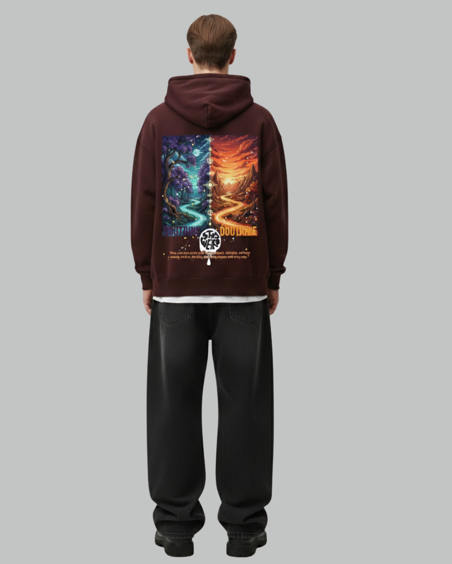 Dual Realm Path Oversized Hoodie