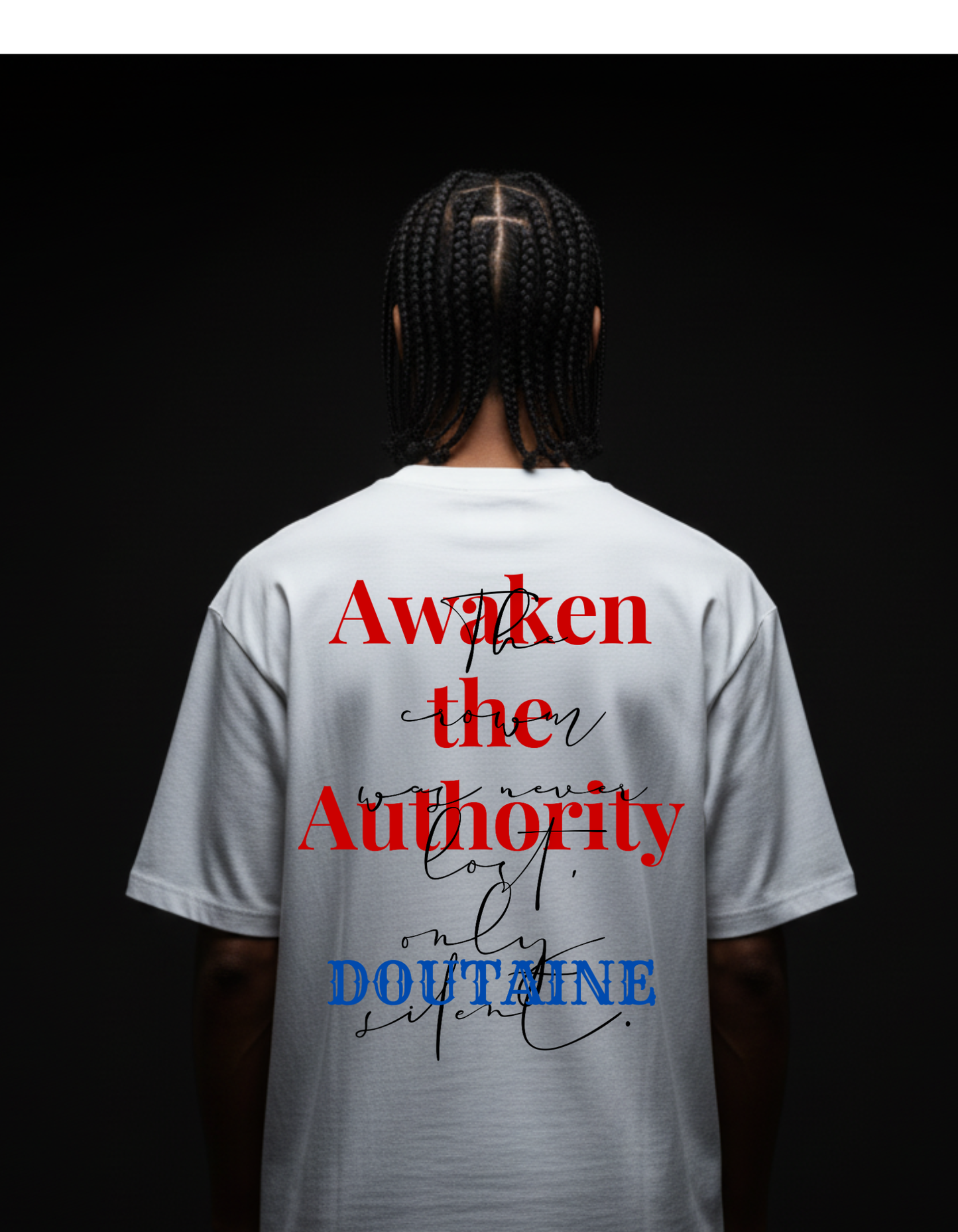 Sovereign Rise- White Oversized T-shirt - D O U T A I N E